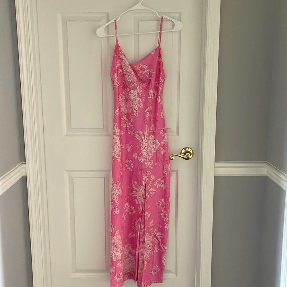 Pink floral maxi dress from Paper Hearts in xs